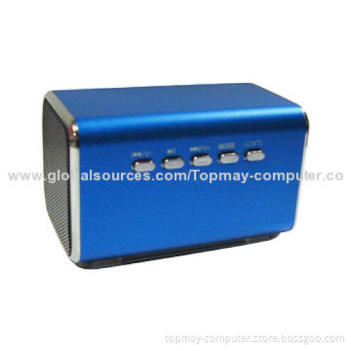 Stereo Mini Speaker with FM Radio Function and Replaceable Li-ion Rechargeable Battery